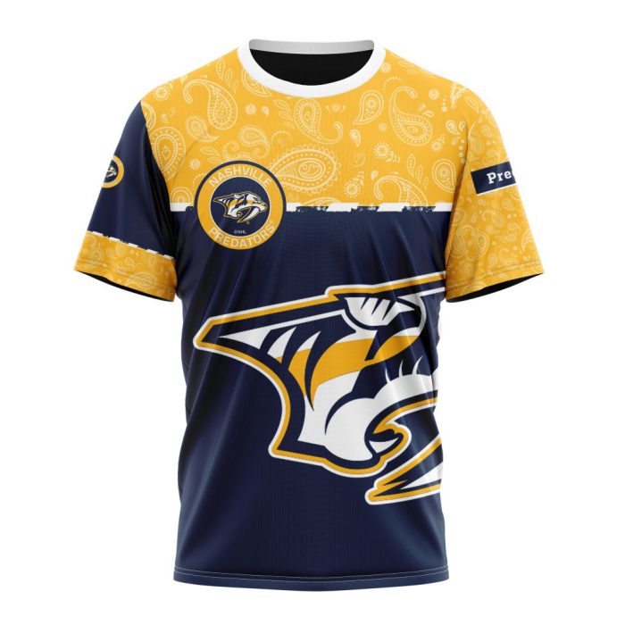 Personalized NHL Nashville Predators Specialized Hockey With Paisley Unisex Tshirt TS5548