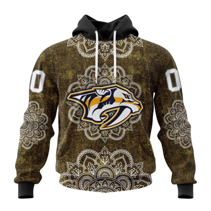 Personalized NHL Nashville Predators Specialized Mandala Style Unisex Pullover Hoodie