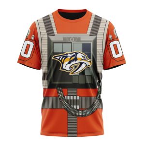 Personalized NHL Nashville Predators Star Wars Rebel Pilot Design Unisex Tshirt TS5556