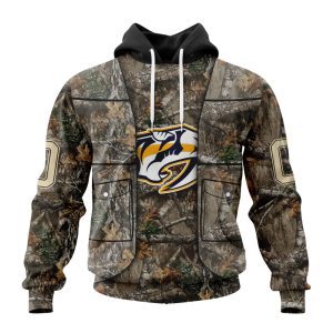 Personalized NHL Nashville Predators Vest Kits With Realtree Camo Unisex Pullover Hoodie