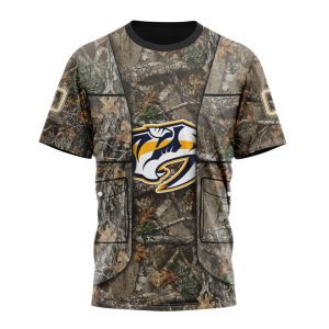 Personalized NHL Nashville Predators Vest Kits With Realtree Camo Unisex Tshirt TS5558
