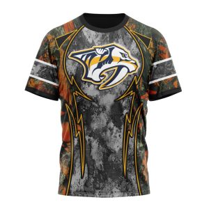 Personalized NHL Nashville Predators With Camo Concepts For Hungting In Forest Unisex Tshirt TS5559