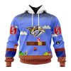 Personalized NHL Nashville Predators With Super Mario Game Design Unisex Pullover Hoodie