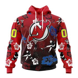 Personalized NHL New Jersey Devils Hawaiian Style Design For Fans Unisex Pullover Hoodie