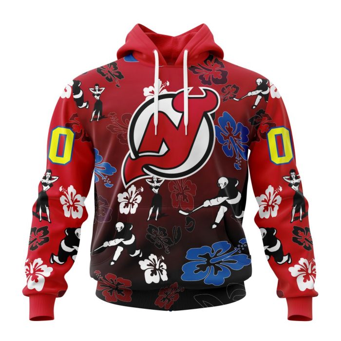 Personalized NHL New Jersey Devils Hawaiian Style Design For Fans Unisex Pullover Hoodie