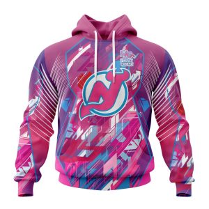 Personalized NHL New Jersey Devils I Pink I Can! Fearless Again Breast Cancer Unisex Pullover Hoodie