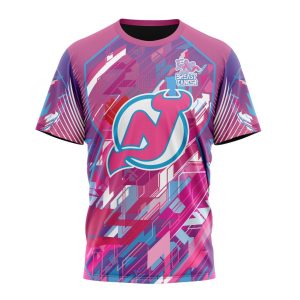 Personalized NHL New Jersey Devils I Pink I Can! Fearless Again Breast Cancer Unisex Tshirt TS5571
