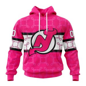 Personalized NHL New Jersey Devils I Pink I Can! In October We Wear Pink Breast Cancer Unisex Pullover Hoodie