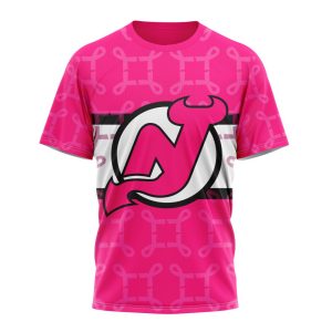 Personalized NHL New Jersey Devils I Pink I Can! In October We Wear Pink Breast Cancer Unisex Tshirt TS5572