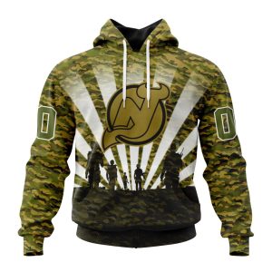 Personalized NHL New Jersey Devils Military Camo Kits For Veterans Day And Rememberance Day Unisex Pullover Hoodie