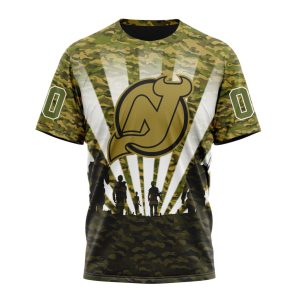 Personalized NHL New Jersey Devils Military Camo Kits For Veterans Day And Rememberance Day Unisex Tshirt TS5574