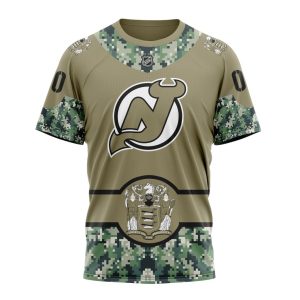 Personalized NHL New Jersey Devils Military Camo With City Or State Flag Unisex Tshirt TS5575