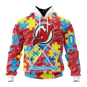Personalized NHL New Jersey Devils Special Autism Awareness Month Unisex Pullover Hoodie
