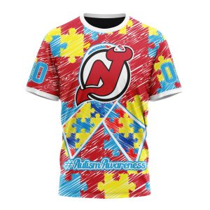 Personalized NHL New Jersey Devils Special Autism Awareness Month Unisex Tshirt TS5576