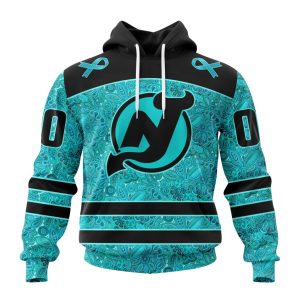 Personalized NHL New Jersey Devils Special Design Fight Ovarian Cancer Unisex Pullover Hoodie