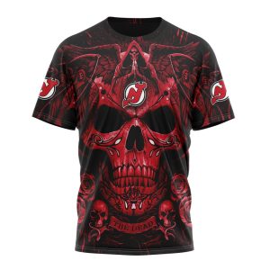 Personalized NHL New Jersey Devils Special Design With Skull Art Unisex Tshirt TS5587