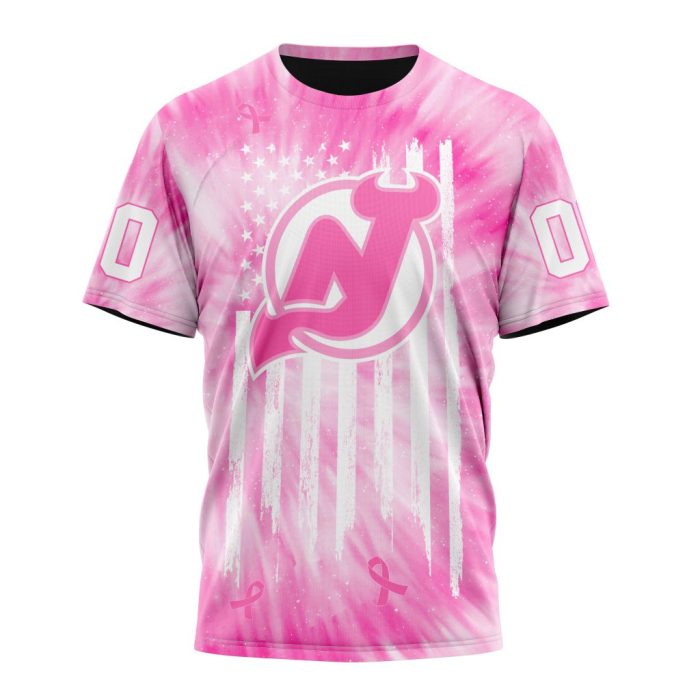 Personalized NHL New Jersey Devils Special Pink Tie-Dye Unisex Tshirt TS5592