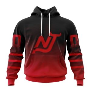 Personalized NHL New Jersey Devils Special Retro Gradient Design Unisex Pullover Hoodie