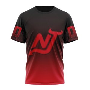 Personalized NHL New Jersey Devils Special Retro Gradient Design Unisex Tshirt TS5593