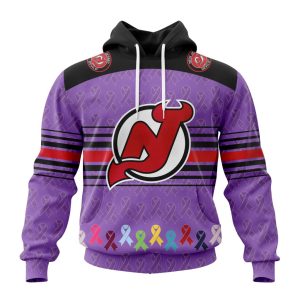 Personalized NHL New Jersey Devils Specialized Design Fights Cancer Unisex Pullover Hoodie