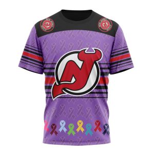 Personalized NHL New Jersey Devils Specialized Design Fights Cancer Unisex Tshirt TS5599