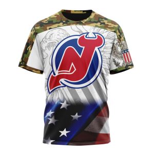 Personalized NHL New Jersey Devils Specialized Design With Our America Eagle Flag Unisex Tshirt TS5600