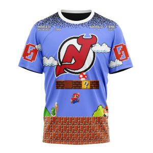 Personalized NHL New Jersey Devils With Super Mario Game Design Unisex Tshirt TS5619