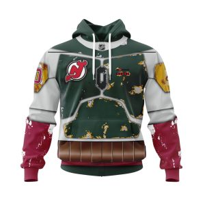 Personalized NHL New Jersey Devils X Boba Fett's Armor Unisex Pullover Hoodie