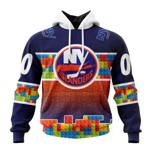 Personalized NHL New York Islanders Autism Awareness Design Unisex Hoodie