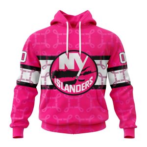 Personalized NHL New York Islanders I Pink I Can! In October We Wear Pink Breast Cancer Unisex Pullover Hoodie