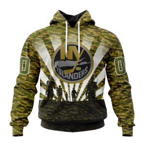 Personalized NHL New York Islanders Military Camo Kits For Veterans Day And Rememberance Day Unisex Pullover Hoodie