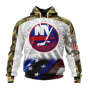 Personalized NHL New York Islanders Specialized Design With Our America Eagle Flag Unisex Pullover Hoodie