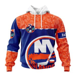 Personalized NHL New York Islanders Specialized Hockey With Paisley Unisex Pullover Hoodie
