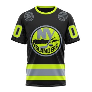 Personalized NHL New York Islanders Specialized Unisex Kits With FireFighter Uniforms Color Unisex Tshirt TS5670