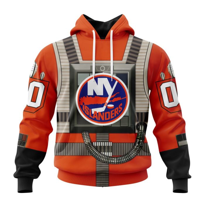 Personalized NHL New York Islanders Star Wars Rebel Pilot Design Unisex Pullover Hoodie