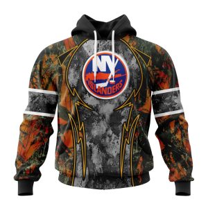 Personalized NHL New York Islanders With Camo Concepts For Hungting In Forest Unisex Pullover Hoodie