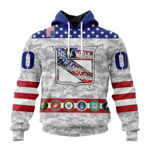Personalized NHL New York Rangers Armed Forces Appreciation Unisex Pullover Hoodie