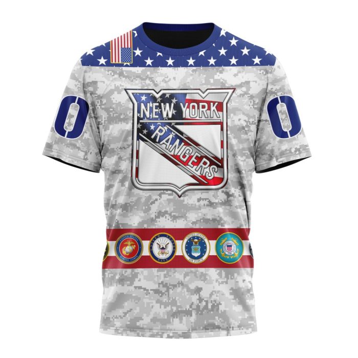 Personalized NHL New York Rangers Armed Forces Appreciation Unisex Tshirt TS5681