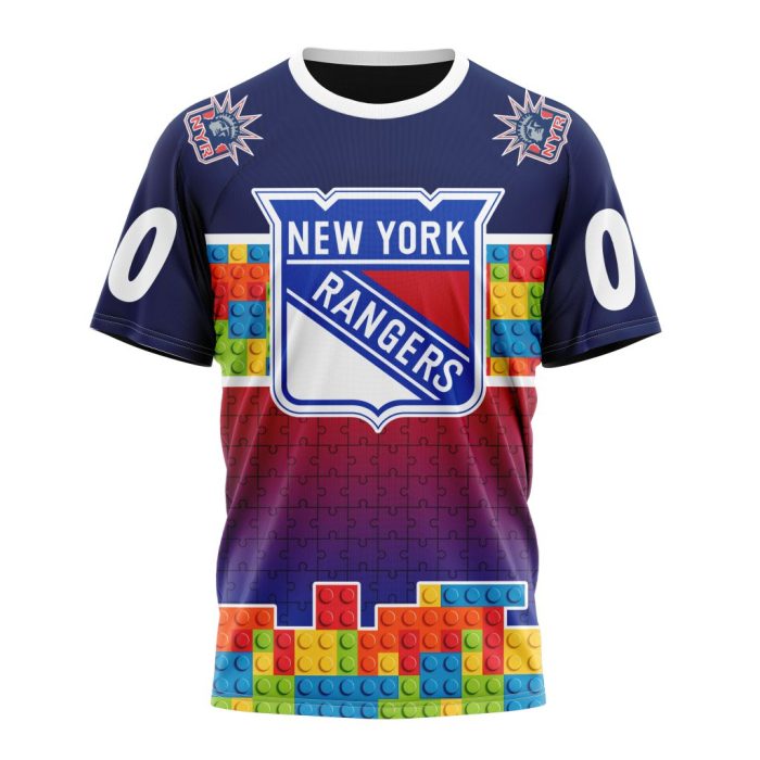 Personalized NHL New York Rangers Autism Awareness Design Unisex Tshirt TS5682