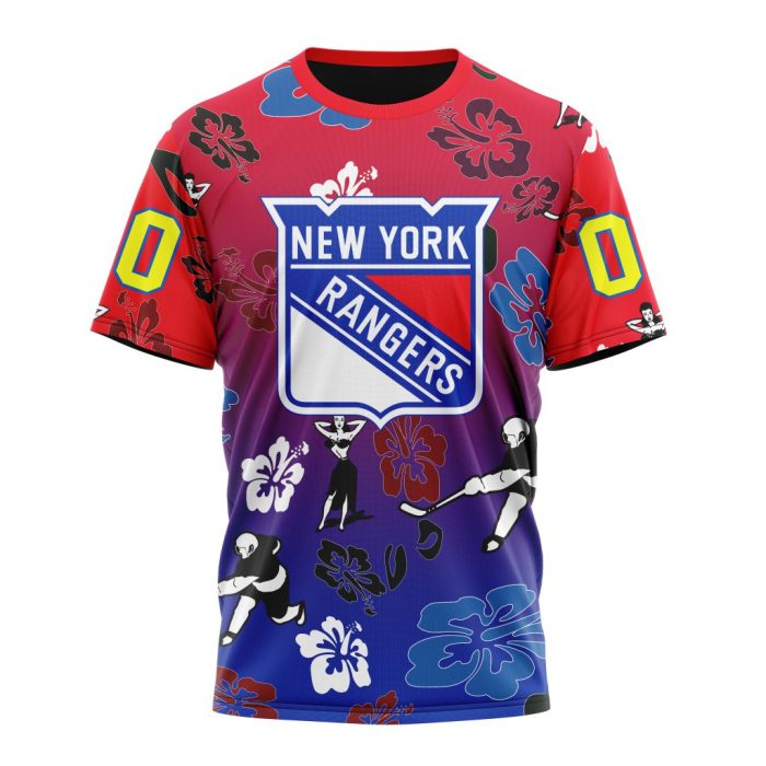 Personalized NHL New York Rangers Hawaiian Style Design For Fans Unisex Tshirt TS5685