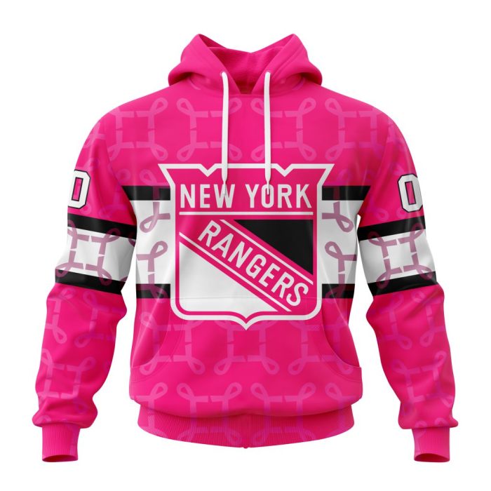 Personalized NHL New York Rangers I Pink I Can! In October We Wear Pink Breast Cancer Unisex Pullover Hoodie