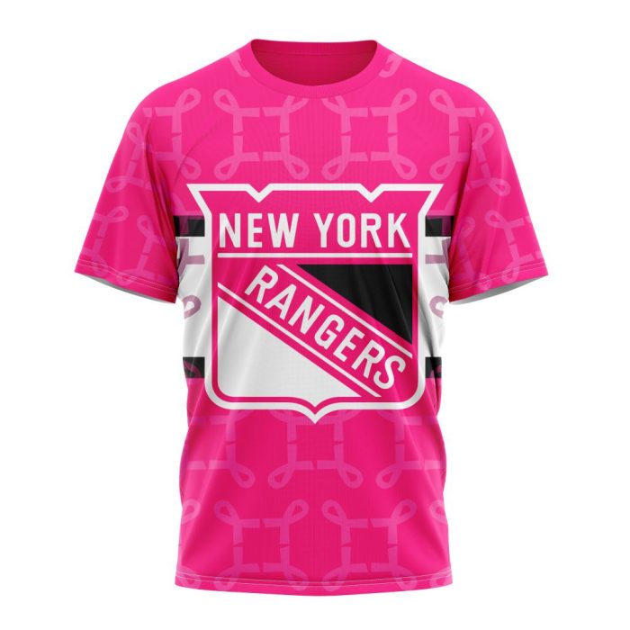 Personalized NHL New York Rangers I Pink I Can! In October We Wear Pink Breast Cancer Unisex Tshirt TS5687