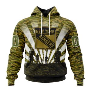 Personalized NHL New York Rangers Military Camo Kits For Veterans Day And Rememberance Day Unisex Pullover Hoodie