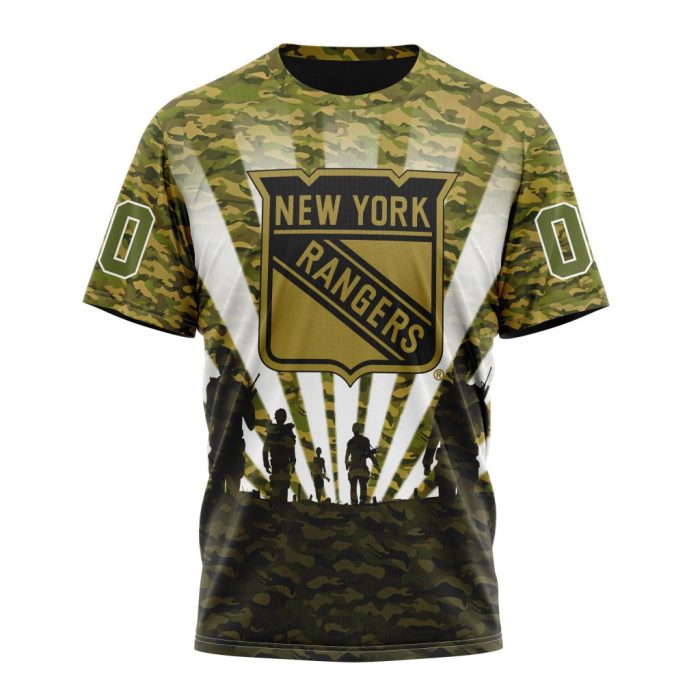 Personalized NHL New York Rangers Military Camo Kits For Veterans Day And Rememberance Day Unisex Tshirt TS5689