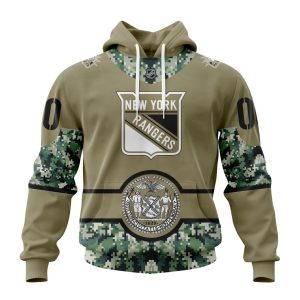 Personalized NHL New York Rangers Military Camo With City Or State Flag Unisex Pullover Hoodie