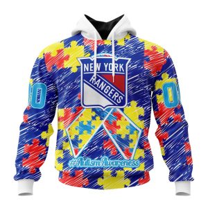 Personalized NHL New York Rangers Special Autism Awareness Month Unisex Pullover Hoodie