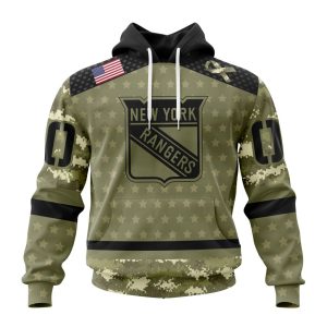 Personalized NHL New York Rangers Special Camo Military Appreciation Unisex Pullover Hoodie