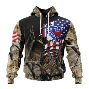 Personalized NHL New York Rangers Special Camo Realtree Hunting Unisex Pullover Hoodie