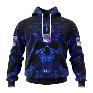 Personalized NHL New York Rangers Special Design With Skull Art Unisex Pullover Hoodie