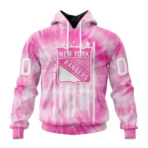Personalized NHL New York Rangers Special Pink Tie-Dye Unisex Pullover Hoodie